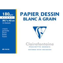 Pochette papier dessin à grain Clairefontaine 180 g/m²