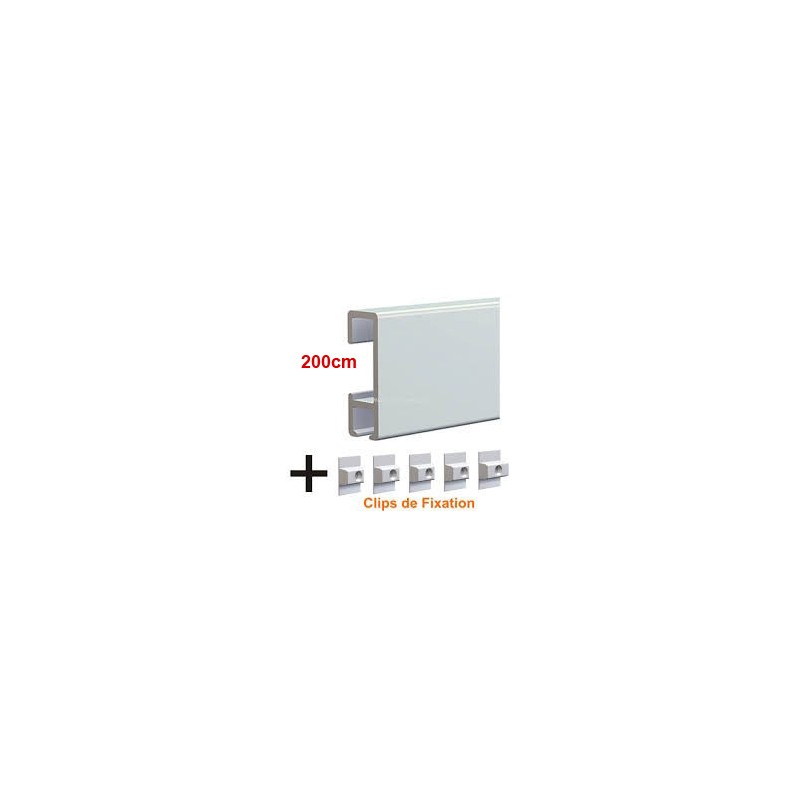 Cimaise Click Rail 200cm + 6 clips de fixation