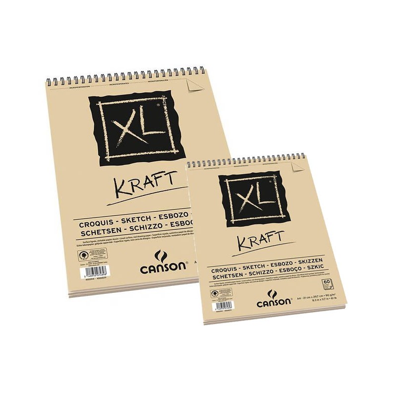 Bloc XL Kraft 90 g/m² à feuilles spiralées