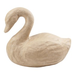 Cygne à décorer en papier maché - 16.5x8.5x14cm