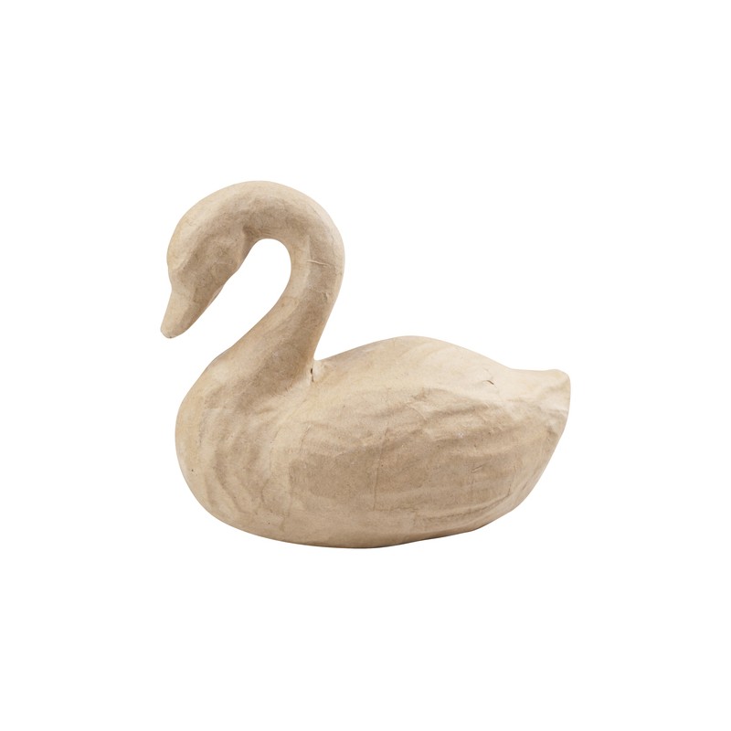 Cygne à décorer en papier maché - 16.5x8.5x14cm