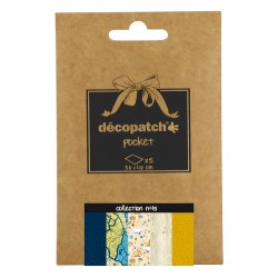Pochette Décopatch Pocket n°15, 5 feuilles 30x40 cm assorties