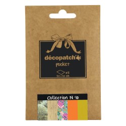 Pochette Décopatch Pocket n°10, 5 feuilles 30x40 cm assorties