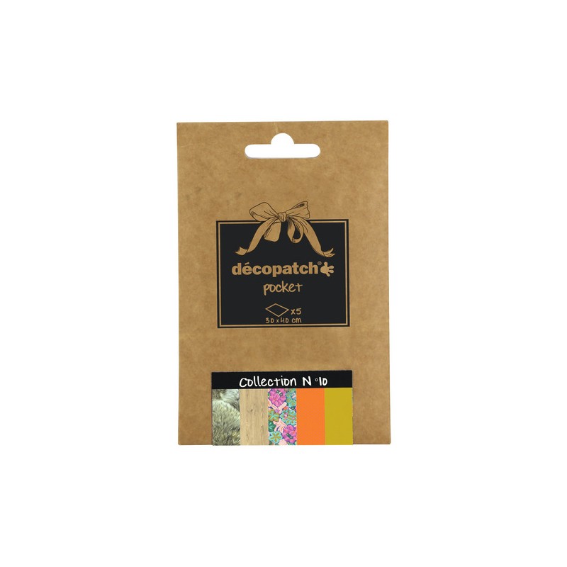 Pochette Décopatch Pocket n°10, 5 feuilles 30x40 cm assorties