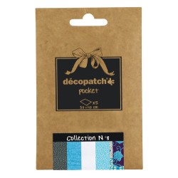 Pochette Décopatch Pocket n°8, 5 feuilles 30x40 cm assorties