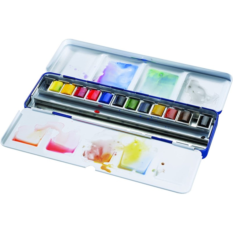 Boîte métal "Blue Box" aquarelle Cotman x12 12 godets