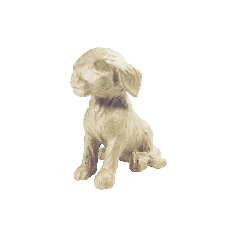 Chien en papier maché - 15x13x18 cm