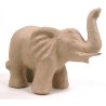 Eléphant trompe en l'air en papier maché - 21x12x17cm