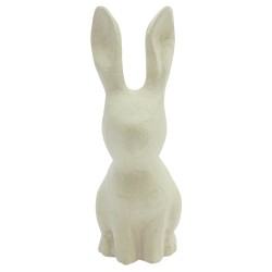 Lapin aux grandes oreilles en papier maché - 12,5x7,5x21,5 cm