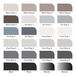 Trousse 24 feutres Promarker - Tons Gris et Noirs