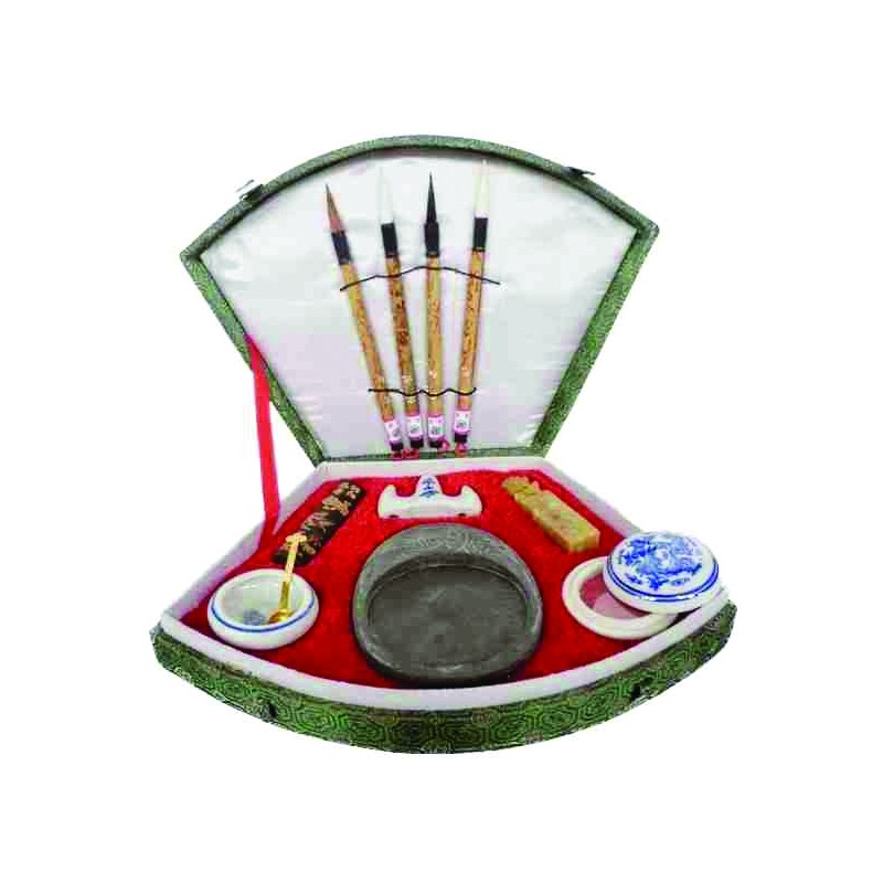 Coffret éventail calligraphie chinoise x10 pcs