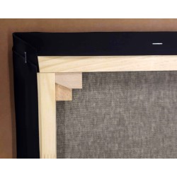Châssis entoilé en coton / polyester noir à grain moyen 350 g/m²