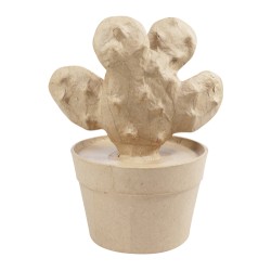 Cactus raquette en papier mâché - 95x130x165 mm