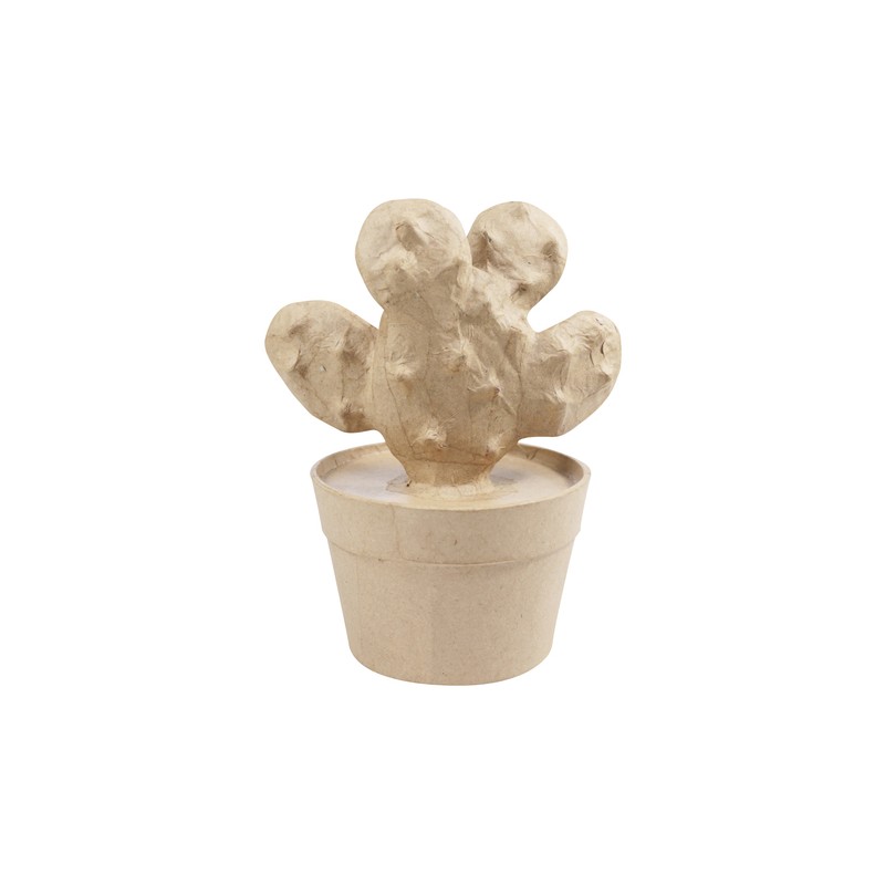 Cactus raquette en papier mâché - 95x130x165 mm