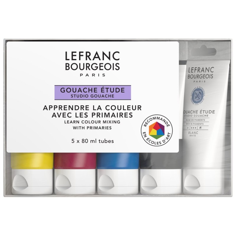 Set Etudiant gouache étude Lefranc Bourgeois 5x 80 ml