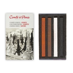 Boîte de 4 carrés esquisse Conté assortis