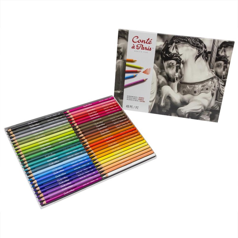 Boîte métal crayons pastel Conté à Paris