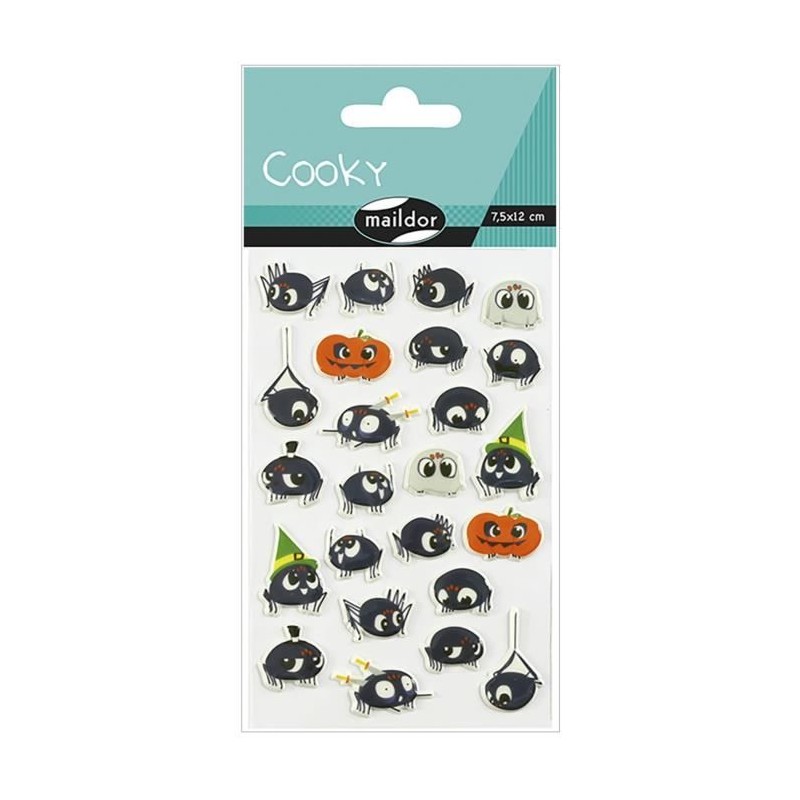 Stickers 3D Halloween - Araignées x24 autocollants