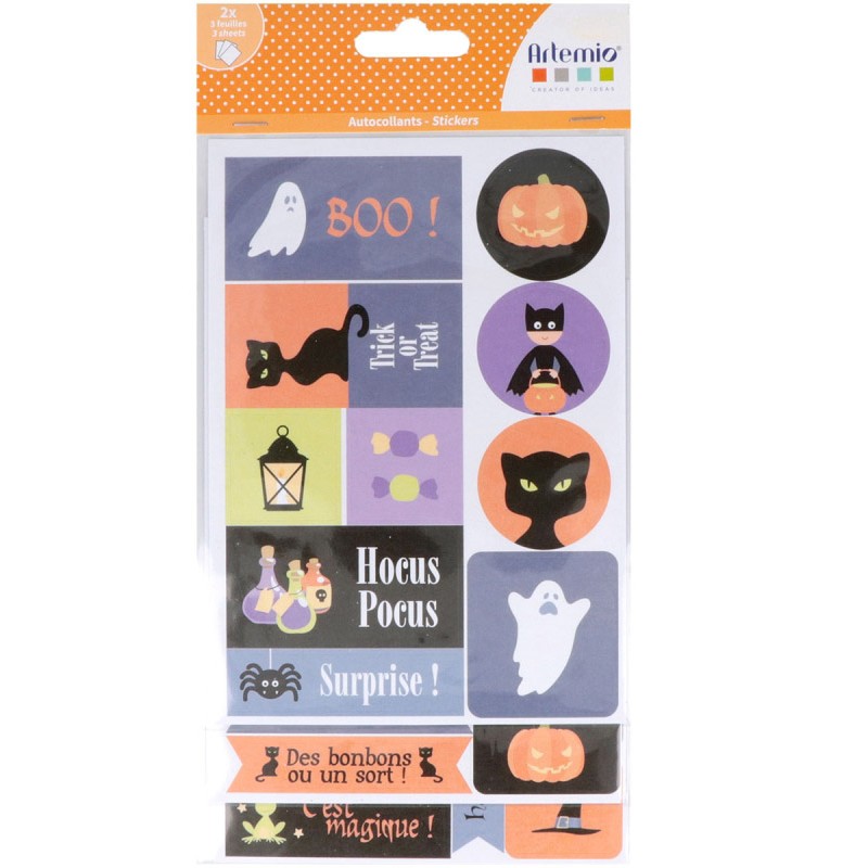 2 planches d'autocollants Halloween x3pcs