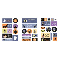 2 planches d'autocollants Halloween x3pcs