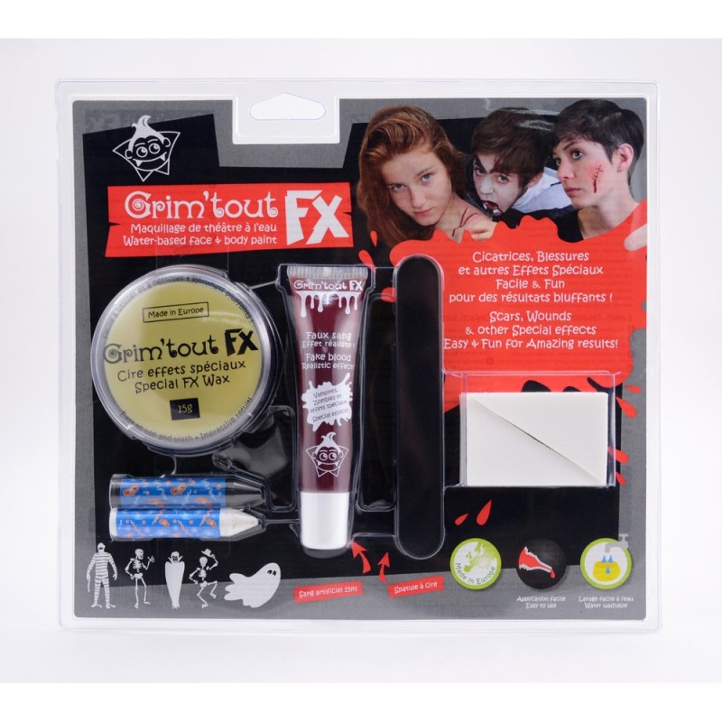 Kit maquillage effets spéciaux Grim'tout FX spécial blessures