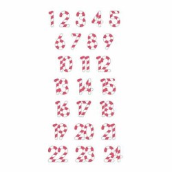Stickers 3D Puffies Chiffres calendrier de l'Avent cane à sucre
