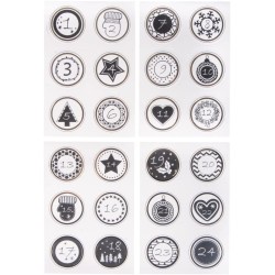 Stickers chiffres calendrier de l'Avent 