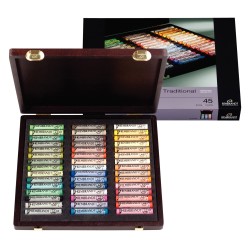 Coffret bois Tradional de 45 pastels tendres Rembrandt