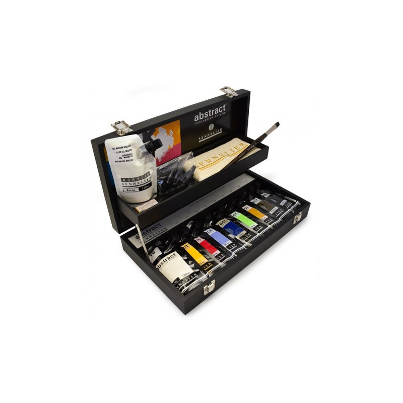 Coffret en bois noir acrylique Abstract 9x120 ml