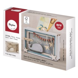Boîte cadeau en bois 3D 115x85x50mm - Baby