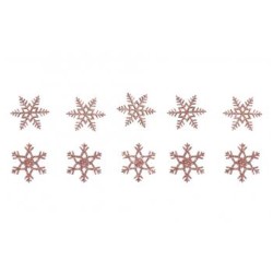Miniatures en bois Flocons de neige rosés ø3,5cm x10pcs