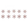 Miniatures en bois Flocons de neige rosés ø3,5cm x10pcs