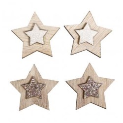 Miniatures en bois Etoiles 3cm x10pcs