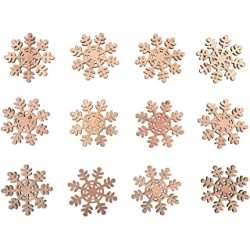 Miniatures en bois Flocons de neige ø3,8cm x12pcs