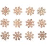 Miniatures en bois Flocons de neige ø3,8cm x12pcs