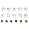 Miniatures en bois mix étoiles et pommes de pin ø2-4cm x16pcs
