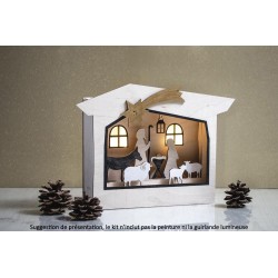 Kit en bois Cadre à motifs 3D, Crèche 24x24x6,3cm 