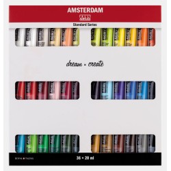 Set peinture acrylique Amsterdam, tubes de 20 ml