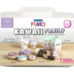Mallette Kawaii Family Asie en pâte polymère Fimo
