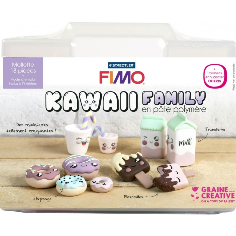 Mallette Kawaii Family Asie en pâte polymère Fimo