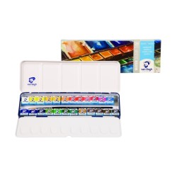 Boîte métal peinture aquarelle Van Gogh en demi-godets