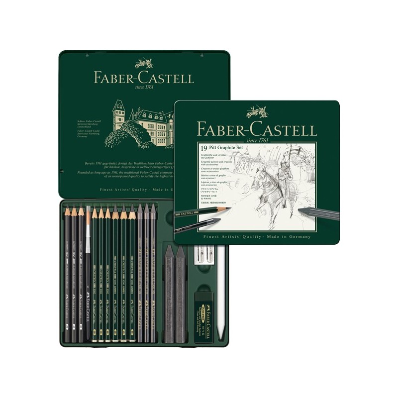 Boîte métal Graphite PITT Monochrome x19 pcs