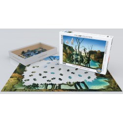 Puzzle 1000 pièces - Cygnes reflétant des éléphants de Dali
