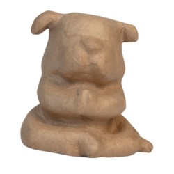 Bulldog yoga en papier maché