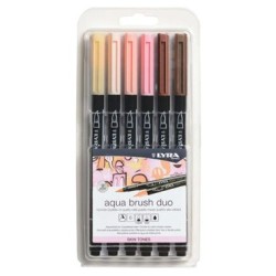 Sets de 6 feutres Aqua Brush Duo