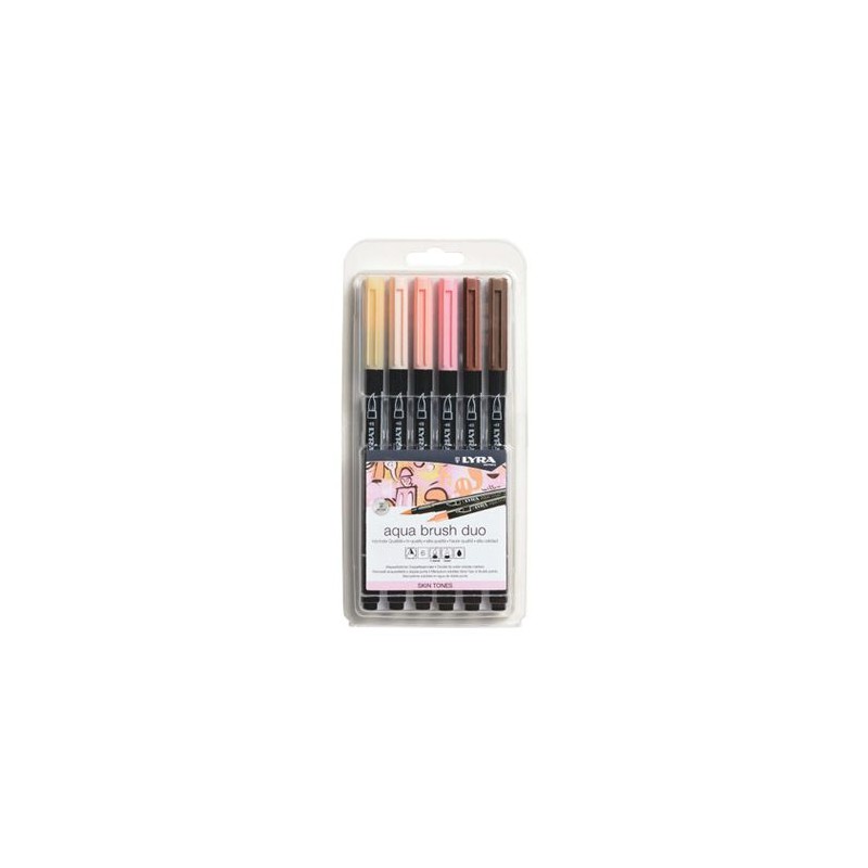 Sets de 6 feutres Aqua Brush Duo