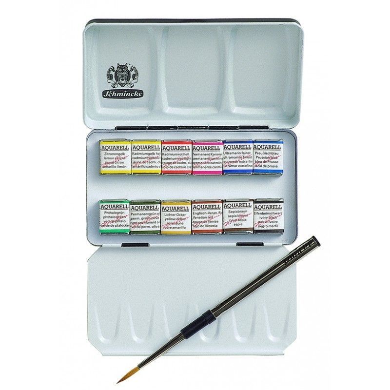 Boîte métal aquarelle extra-fine Horadam Schmincke en 1/2 godets