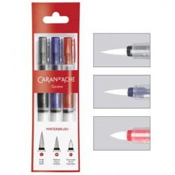 Set de 3 pinceaux à réservoir d'eau assortis Caran d'Ache