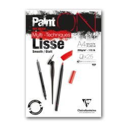 Bloc multi-technique lisse Paint On 250 g/m², 25 fls collées
