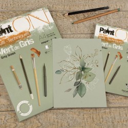 Bloc multi-technique Paint On Gris 250 g/m², 30 fls collées